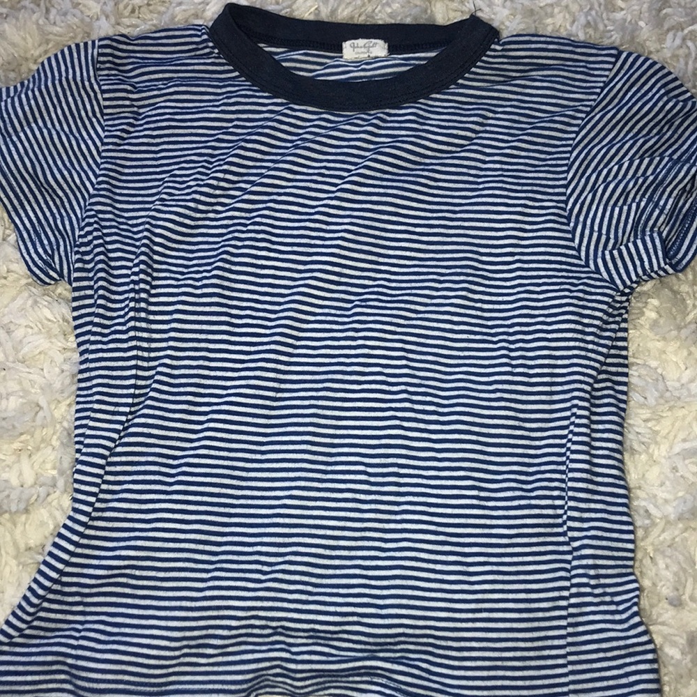 Blue and white striped Brandy Melville T-shirt